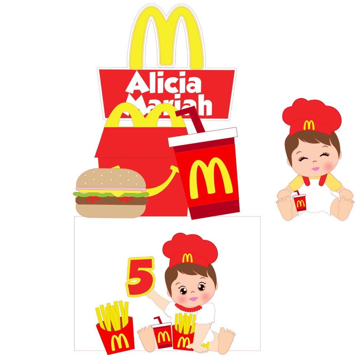 Arquivo De Corte Topo De Bolo Menina Mc Donald