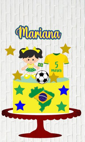 Arquivo de Corte Topo de Bolo Copa Menina Morena