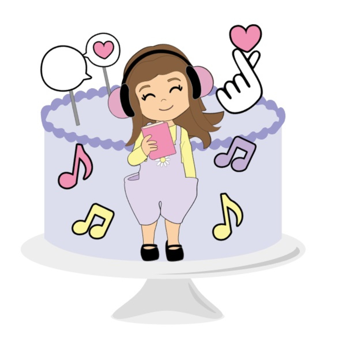 Arquivo de Corte Topo de Bolo Menina Musica