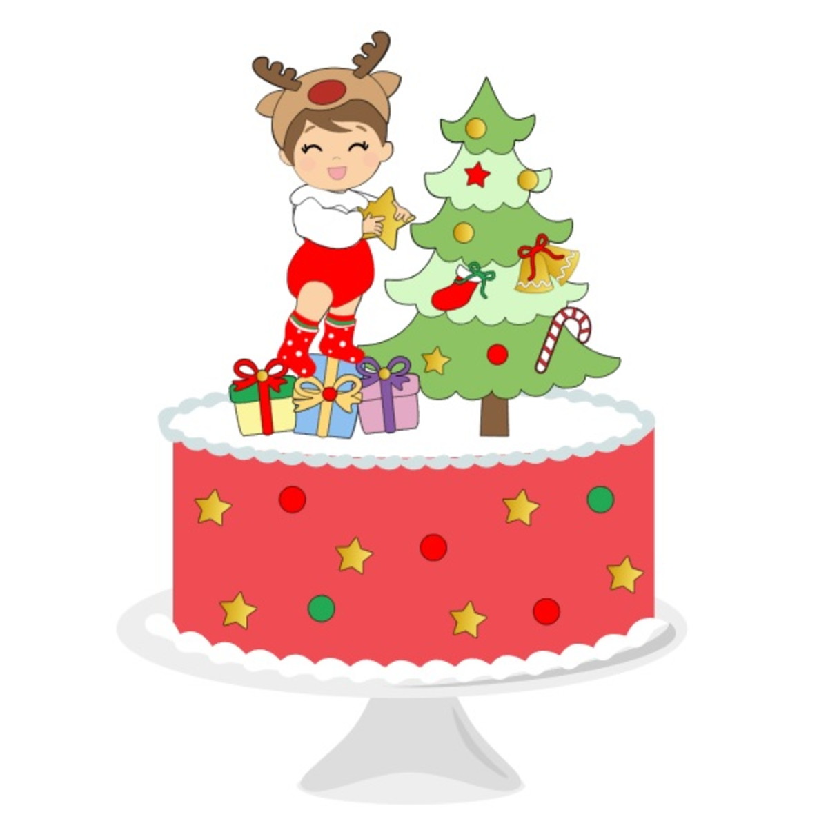 Arquivo de Corte Topo de Bolo Menina Natal
