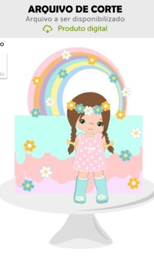 Arquivo de Corte Topo de Bolo Menina Primavera