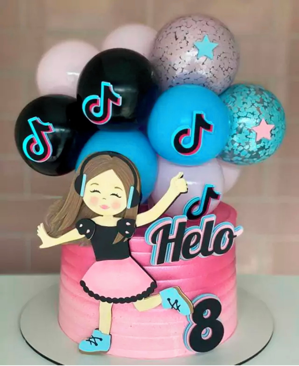 Arquivo de Corte Topo de Bolo Menina Tik Tok 010