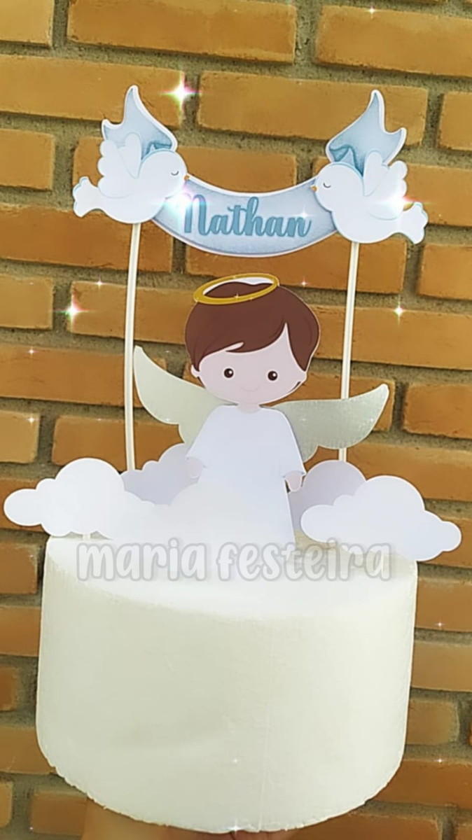 Arquivo de Corte Topo de Bolo Anjo 3D Menino 23
