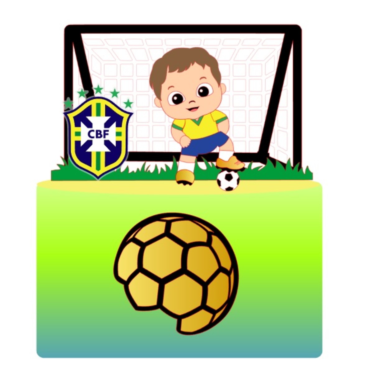 Arquivo de Corte Topo de Bolo Menino Futebol