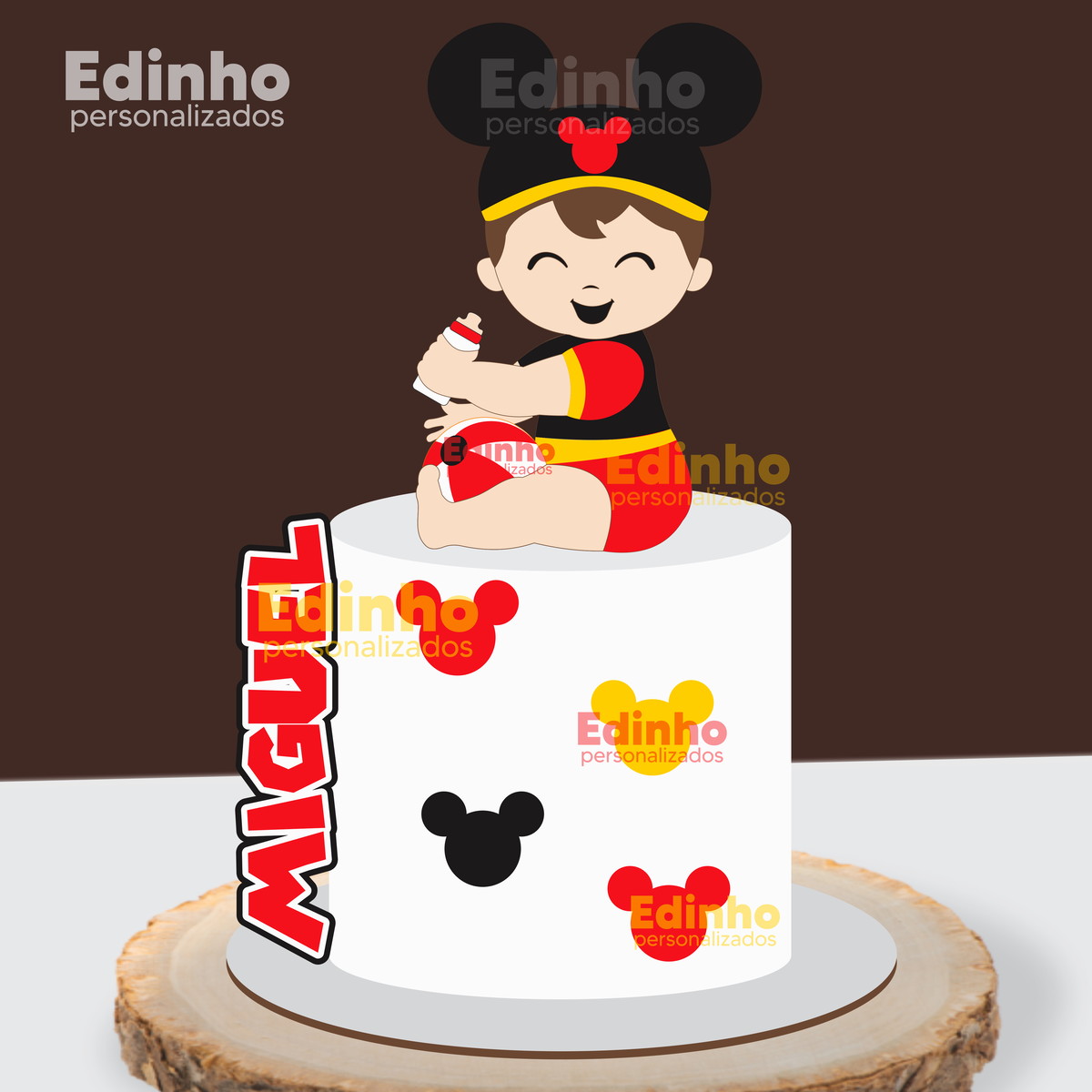 Arquivo de Corte Topo de Bolo Mickey Bebe