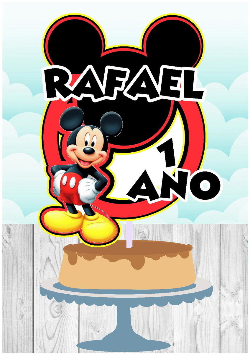 Arquivo de Corte- Topo de Bolo Mickey-STUDIO