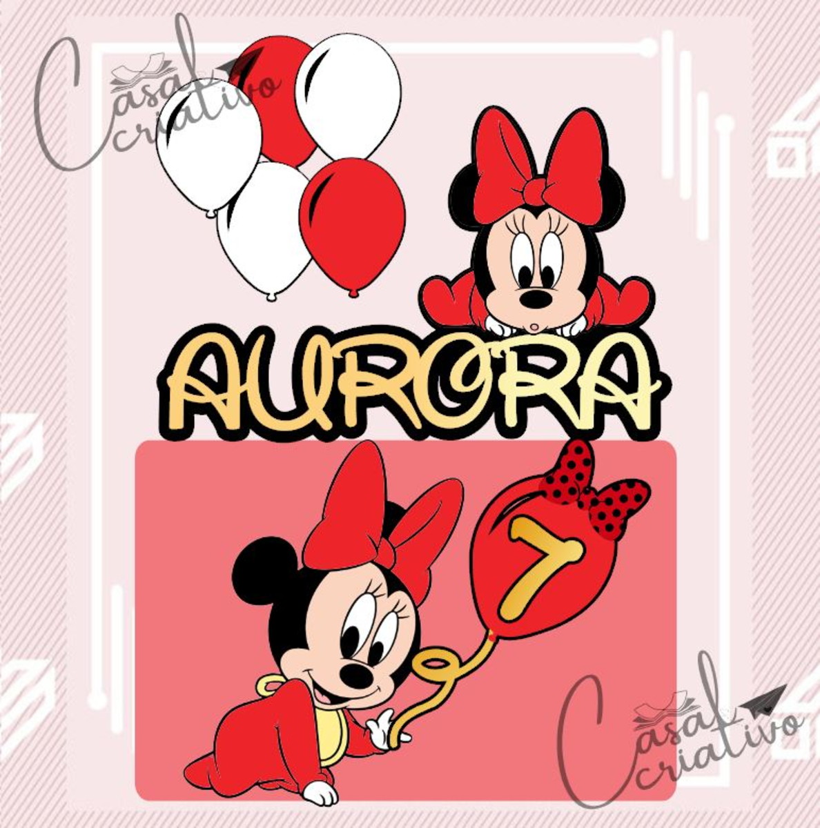 Arquivo de corte topo de bolo MINNIE BABY