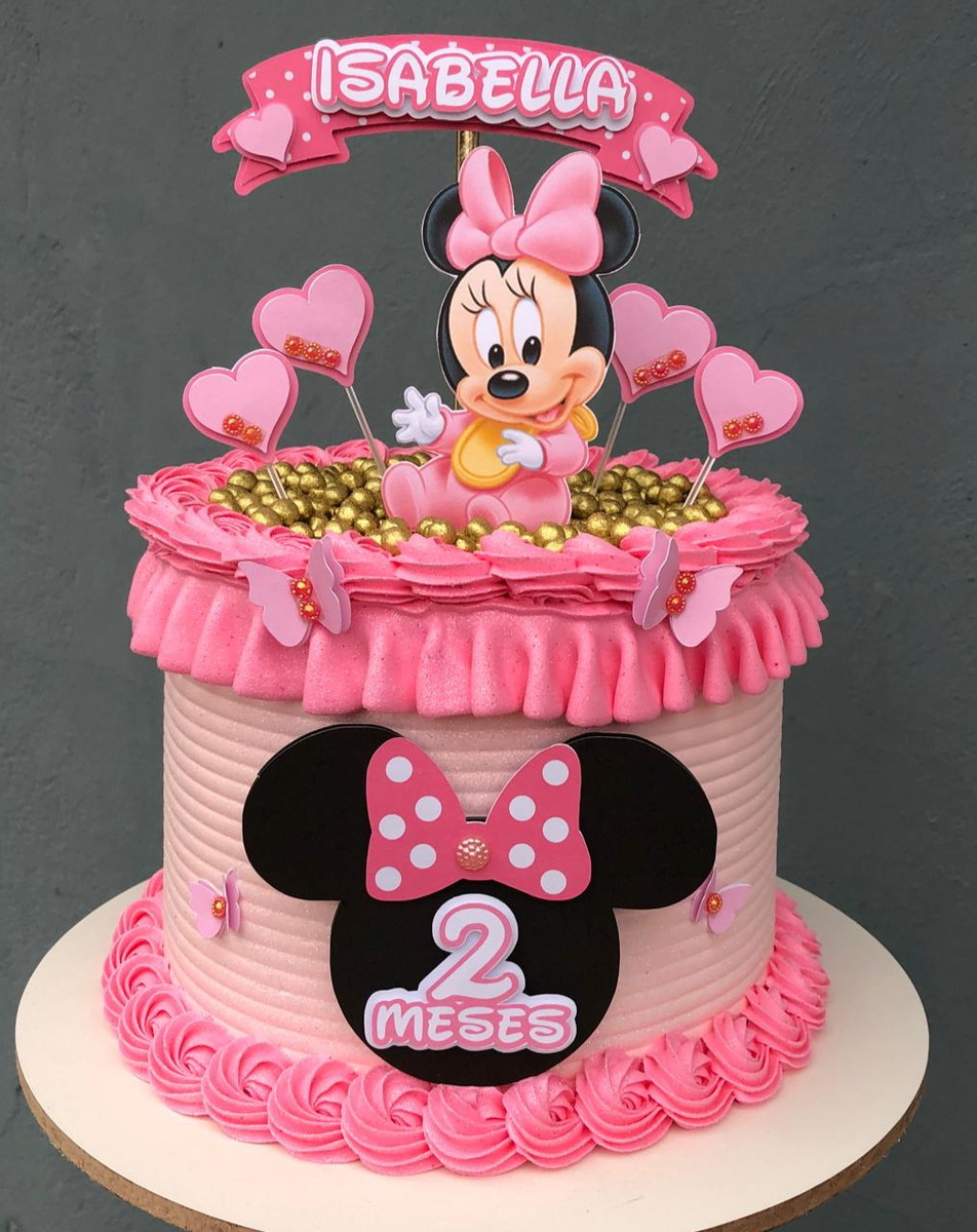 ARQUIVO DE CORTE Topo de Bolo - Minnie Baby