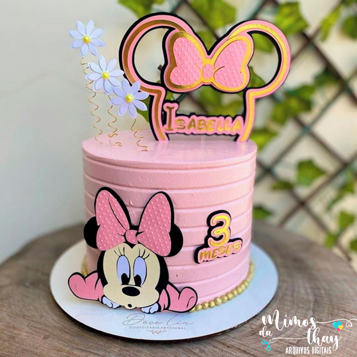 Arquivo de Corte: Topo de Bolo Minnie Baby Rosa 019