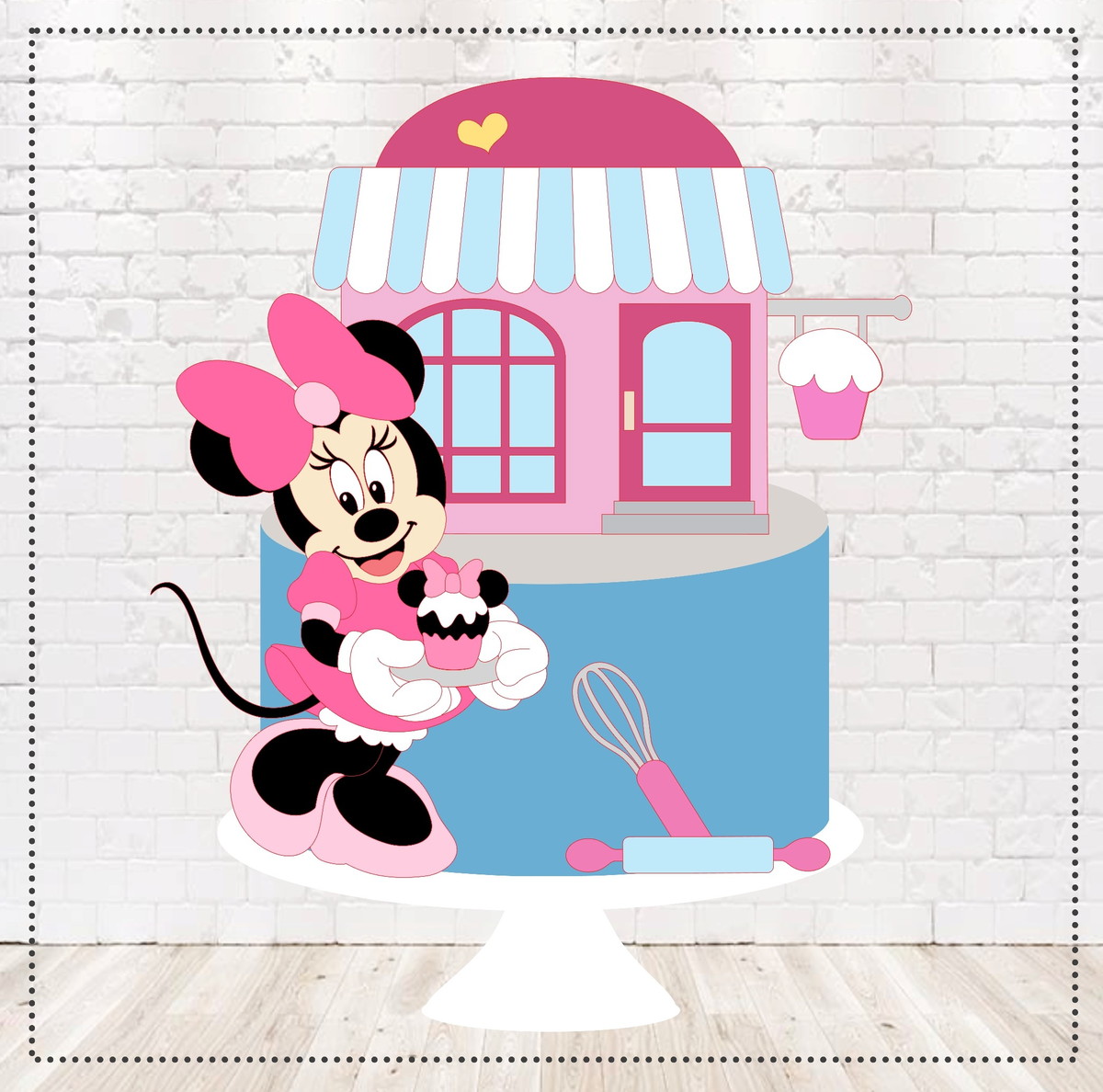 Arquivo de Corte Topo de Bolo Minnie Confeiteira 1914
