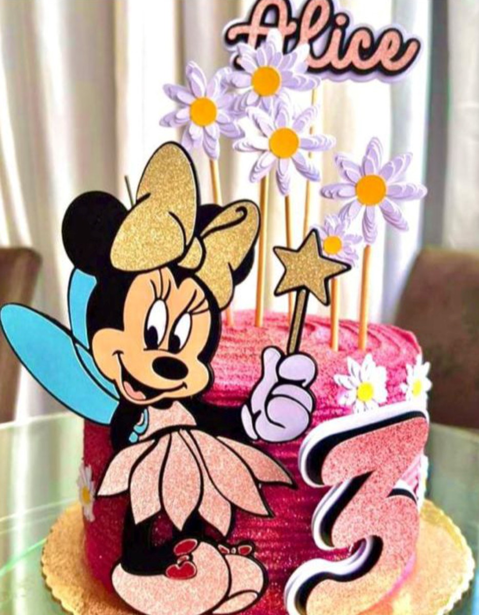 Arquivo de Corte Topo de Bolo Minnie em Camadas 1232