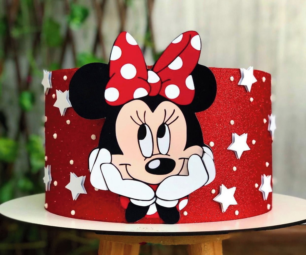 Arquivo de Corte Topo de Bolo Minnie em Camadas #710#