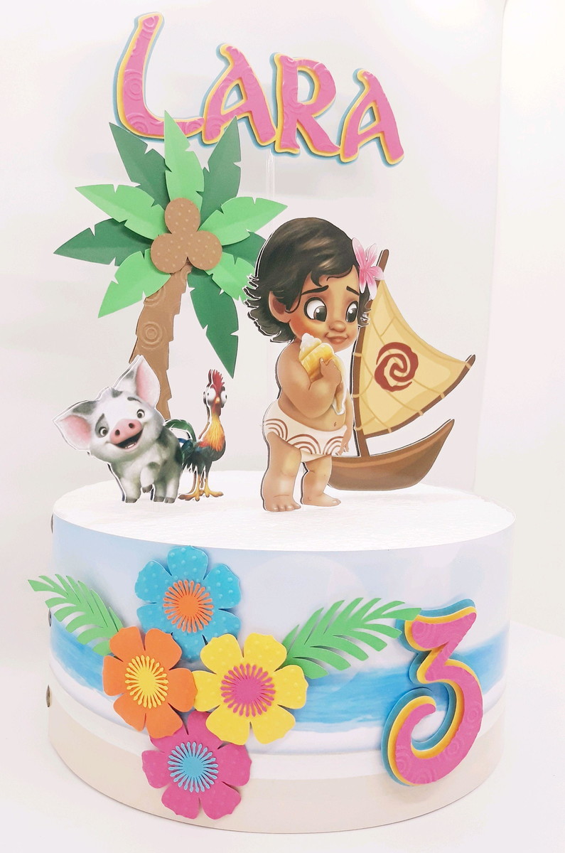 Arquivo de Corte Topo de Bolo Moana Baby + Faixa Studio Sil - Imagem 2