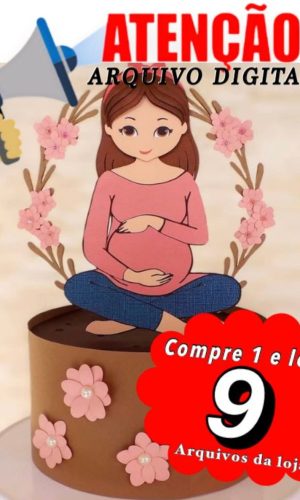 Arquivo de corte topo de bolo - MULHER GRÁVIDA (CAMADAS)