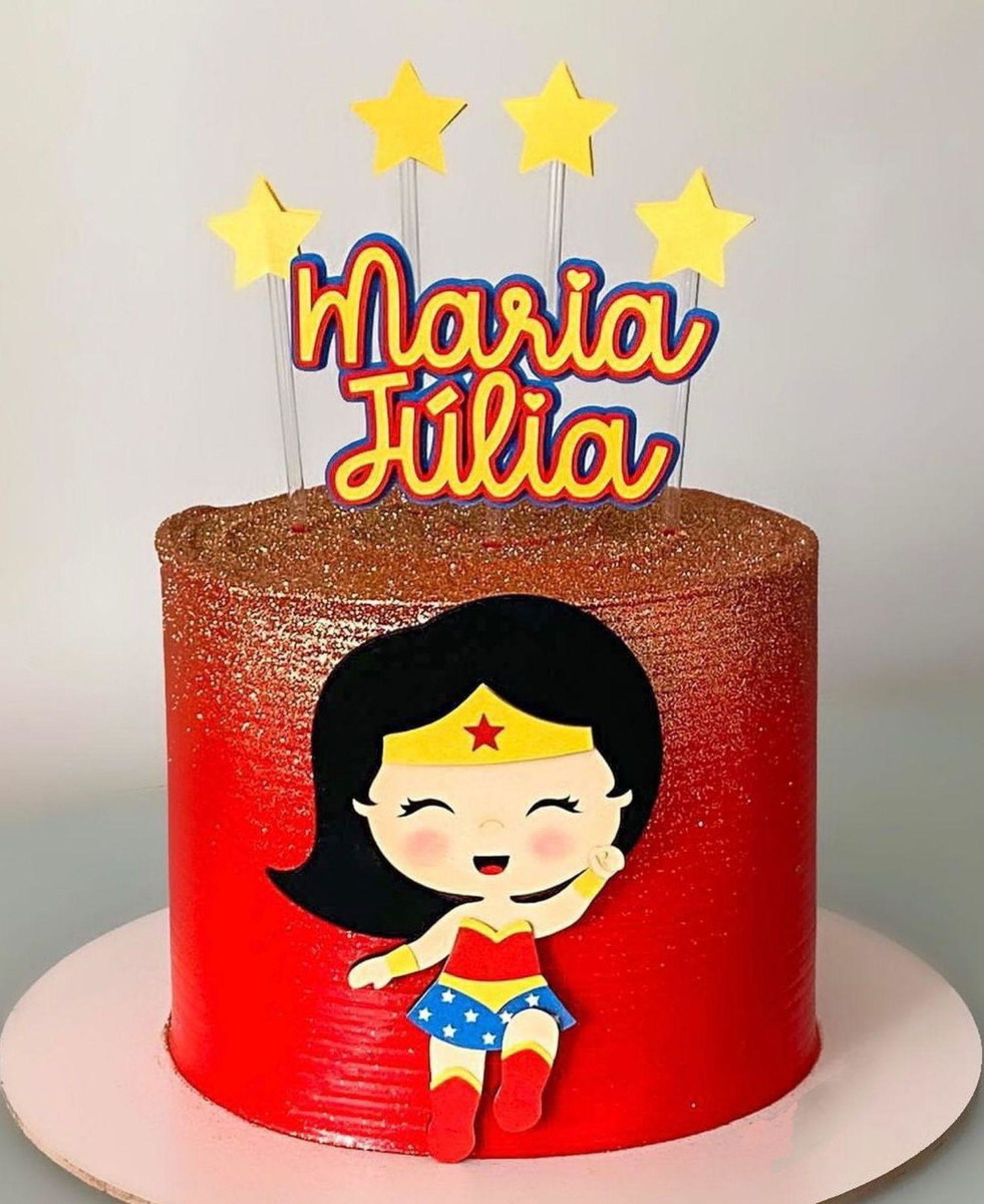 Arquivo de Corte Topo de Bolo Mulher Maravilha #1193#