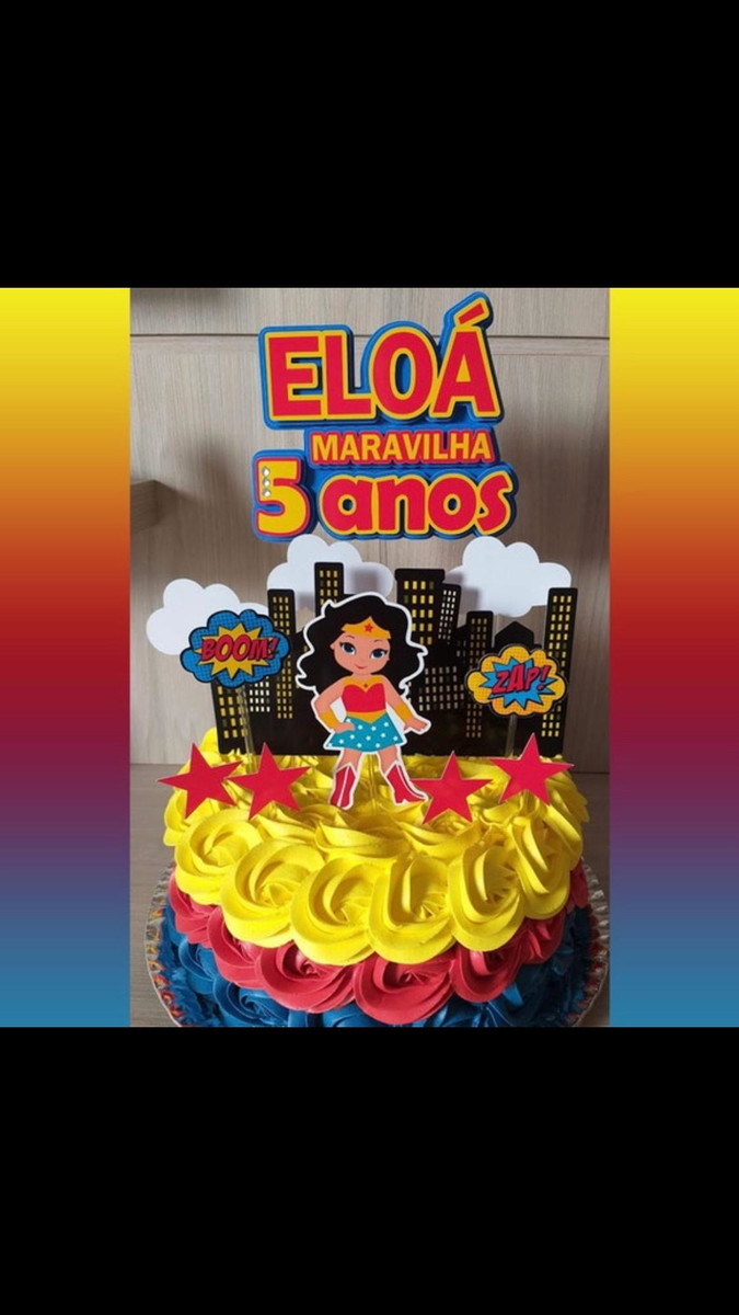 Arquivo de corte topo de bolo - mulher maravilha 01