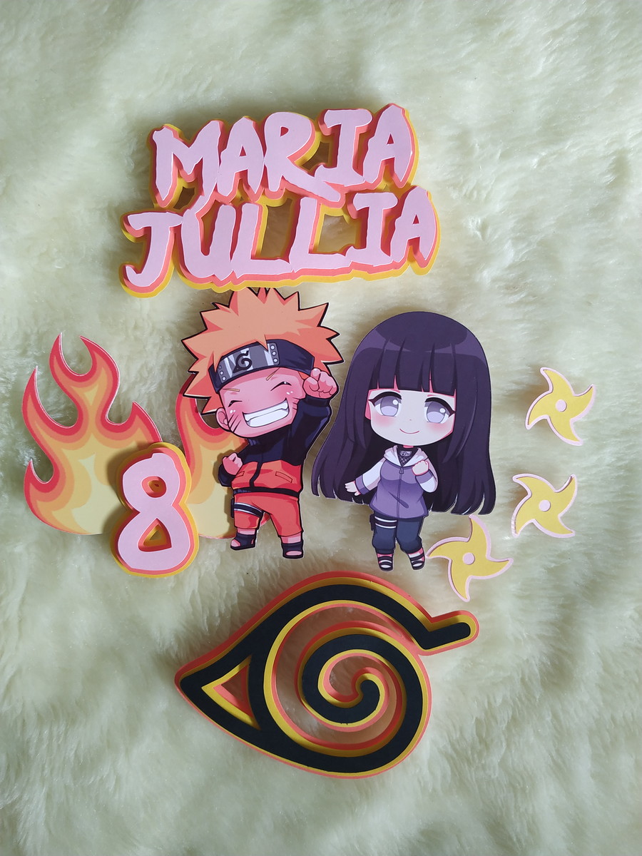 Arquivo De Corte Topo De Bolo Naruto Menina - Imagem 2