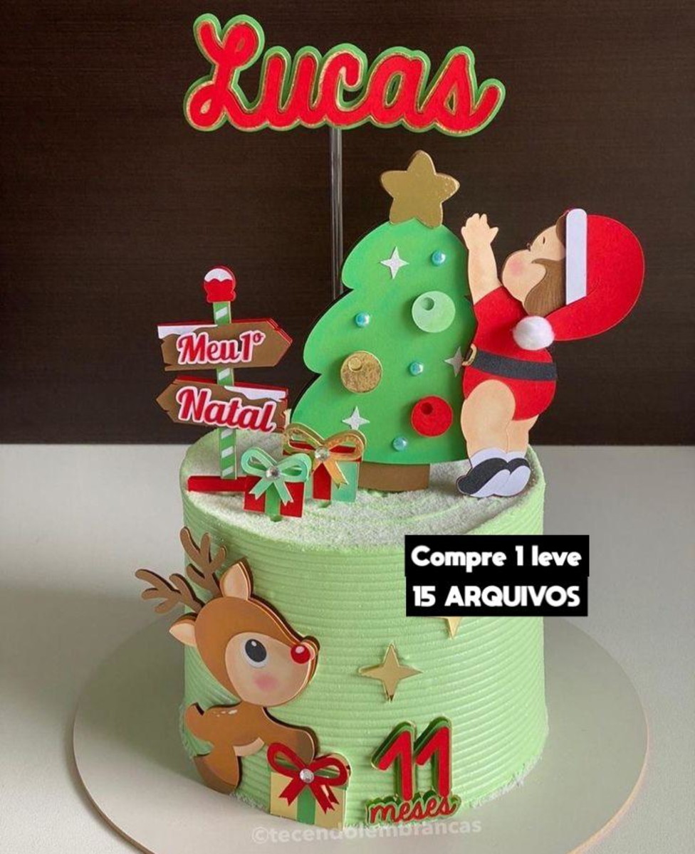 Arquivo de Corte- Topo de Bolo Natal Baby Rena