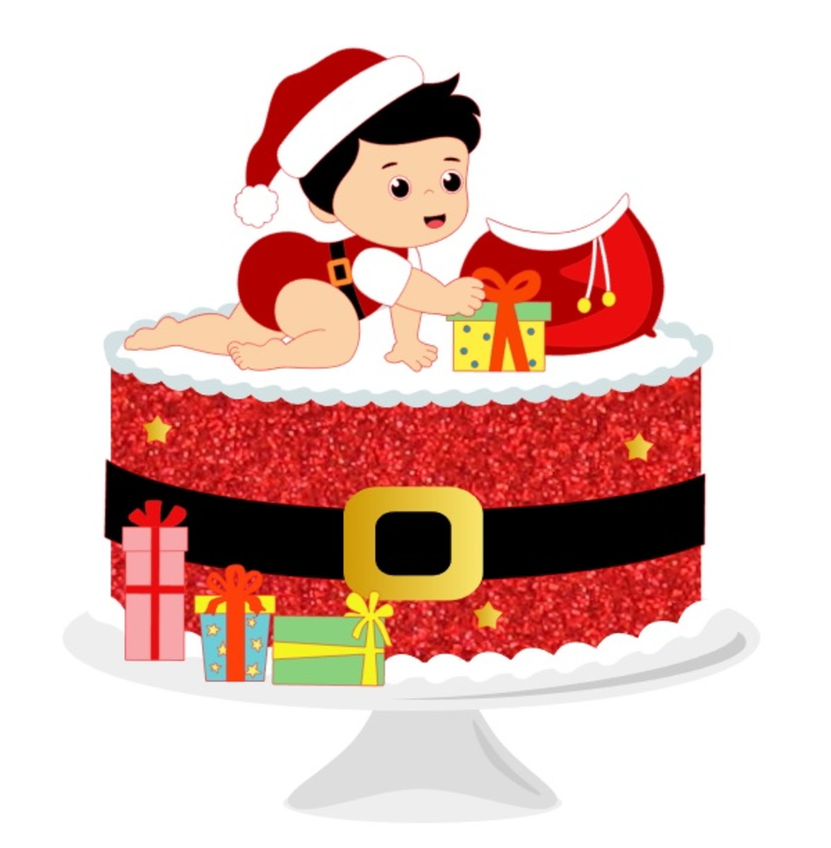 Arquivo de Corte Topo de Bolo Natal Bebê
