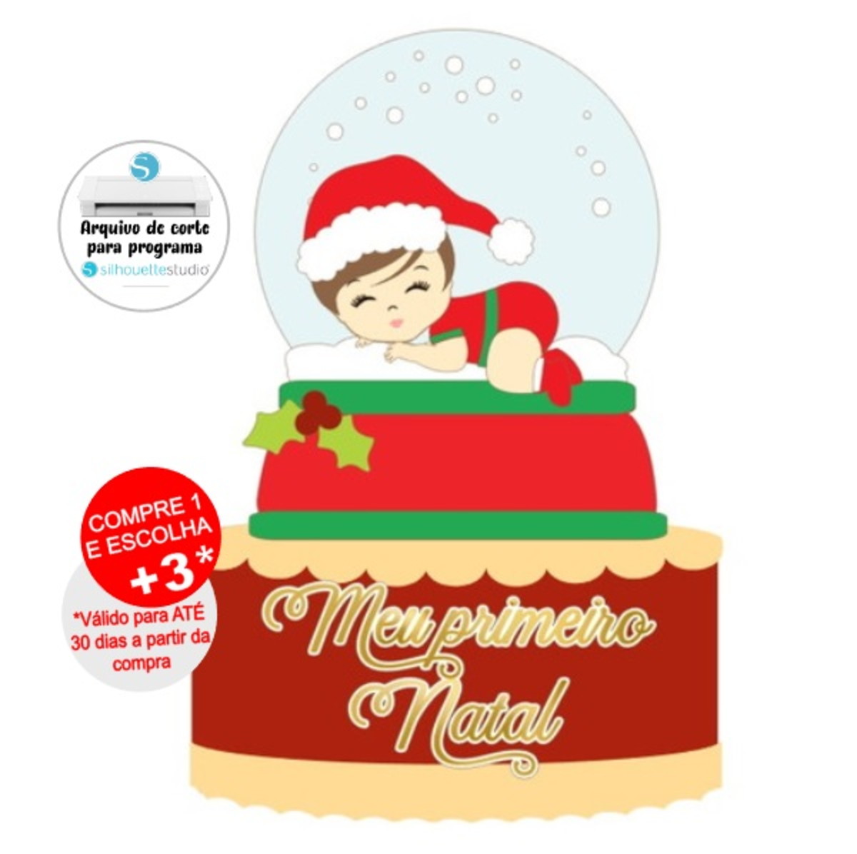 Arquivo de Corte Topo de Bolo Natal Bebê