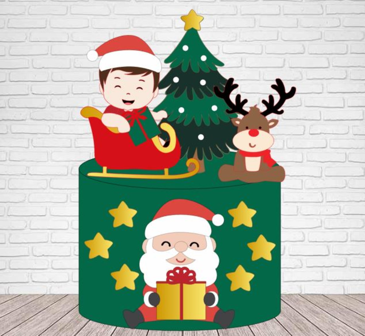 Arquivo de Corte Topo de Bolo Natal em Camadas 1535
