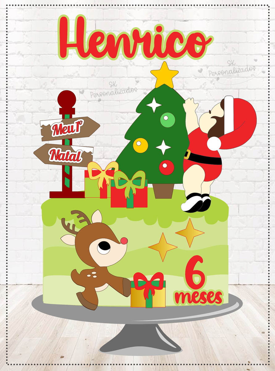 Arquivo de Corte Topo de Bolo Natal em Camadas 916