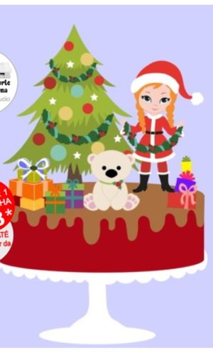 Arquivo de Corte Topo de Bolo Natal Menina