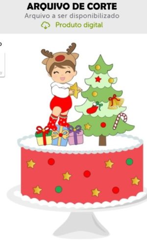 Arquivo de Corte Topo de Bolo Natal Menina