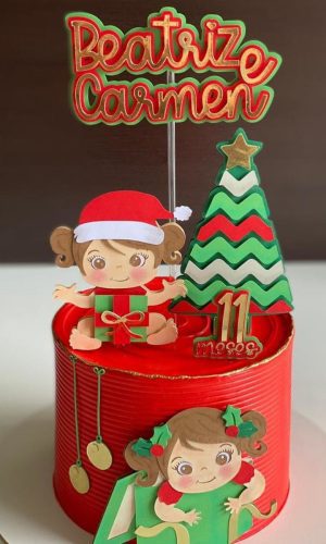 ARQUIVO DE CORTE TOPO DE BOLO Natal menina