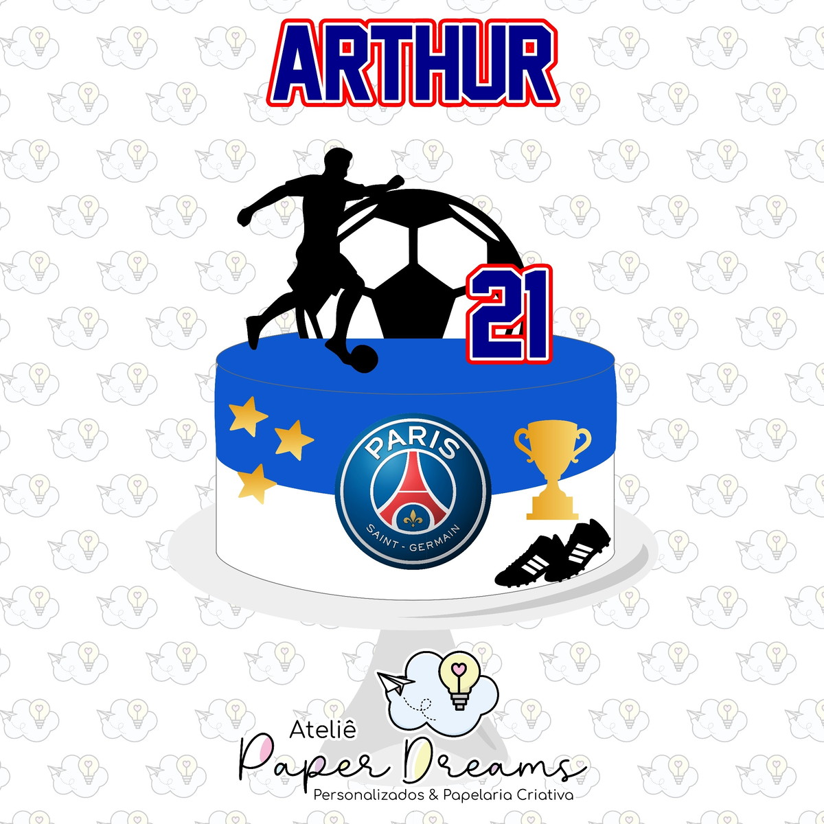 Arquivo de Corte Topo de Bolo - Paris Saint Germain
