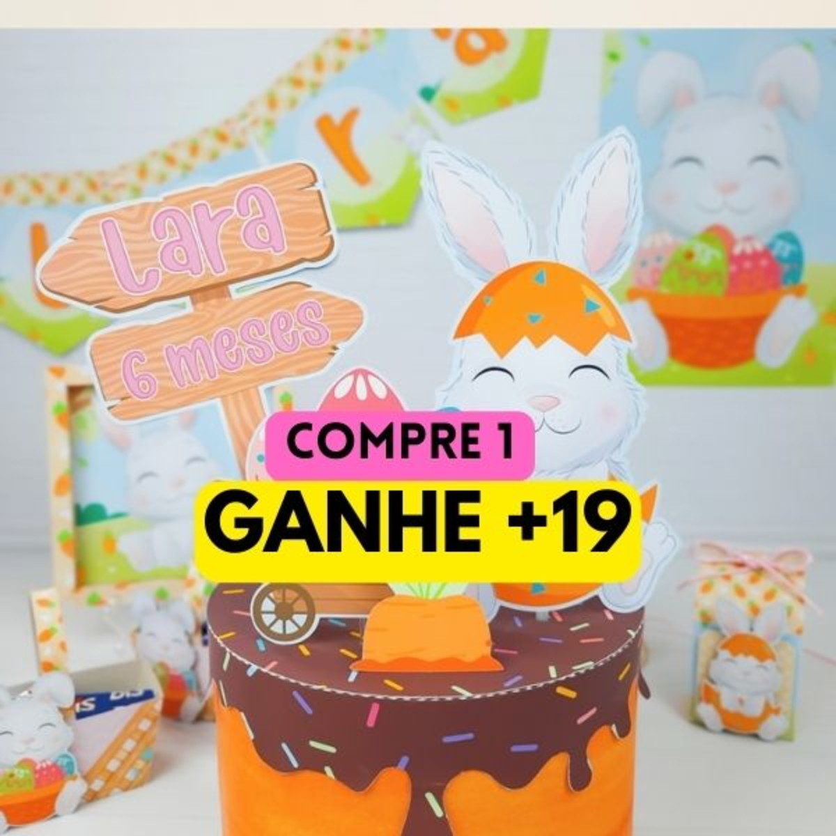 Arquivo de Corte Topo de Bolo Páscoa Menina