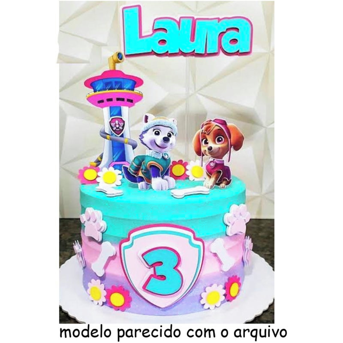 Arquivo de Corte Topo de Bolo Patrulha Canina Menina 5 +BRIN - Imagem 2