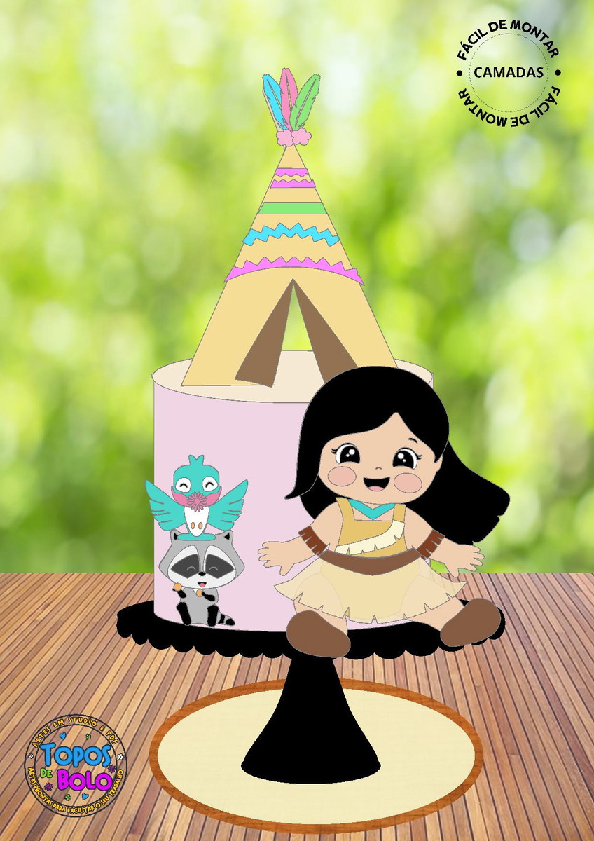 Arquivo de Corte Topo de Bolo Pocahontas Baby Cute