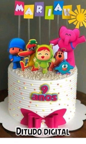 Arquivo de corte Topo de Bolo Pocoyo Menina STUDIO