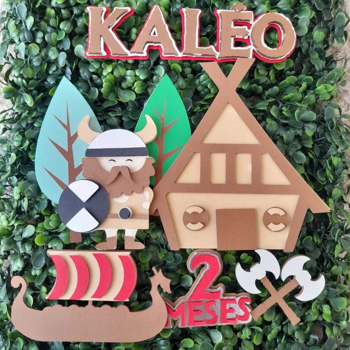 Arquivo de Corte Topo de Bolo Vikings Cute em Camadinhas - Imagem 2