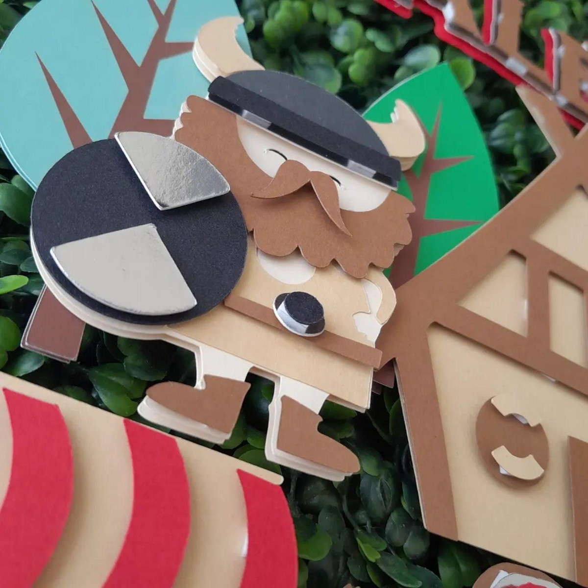 Arquivo de Corte Topo de Bolo Vikings Cute em Camadinhas - Imagem 4