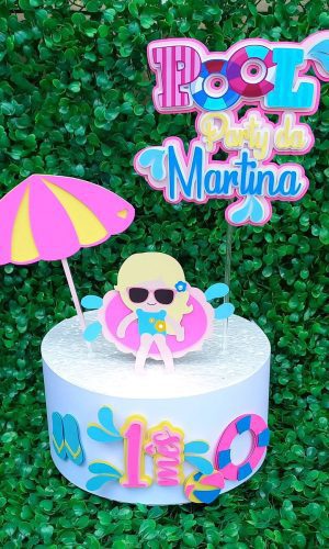 Arquivo de Corte Topo de Bolo Praia Menina