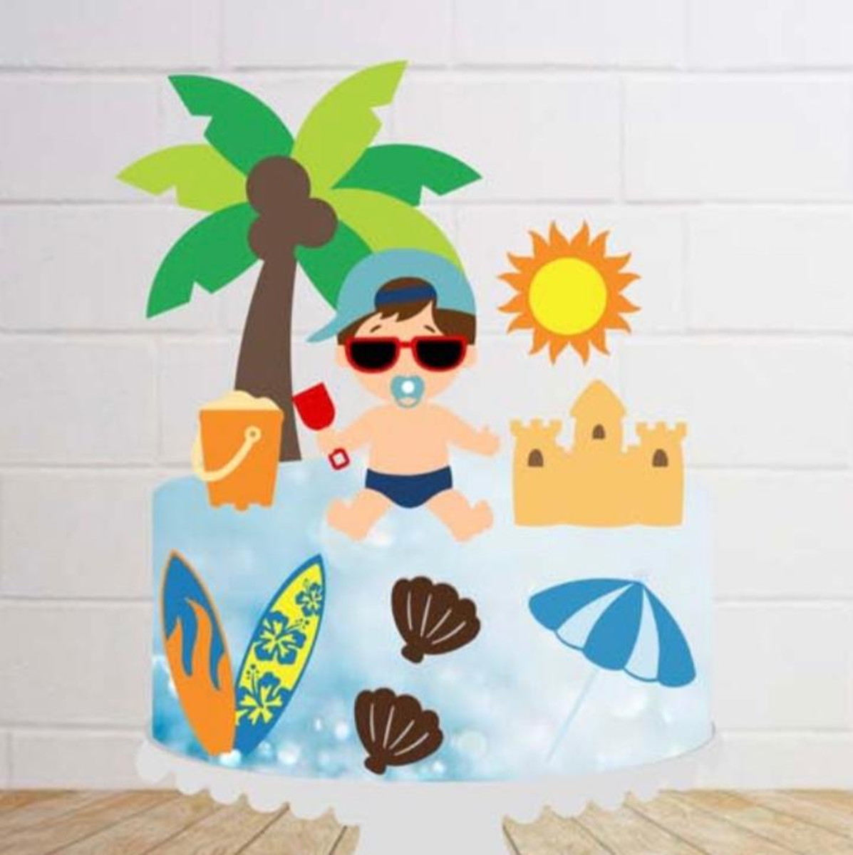 Arquivo de Corte Topo de Bolo Praia Menino