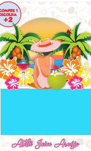 175 - Arquivo de Corte Topo de Bolo Praia Mulher Tardezinha