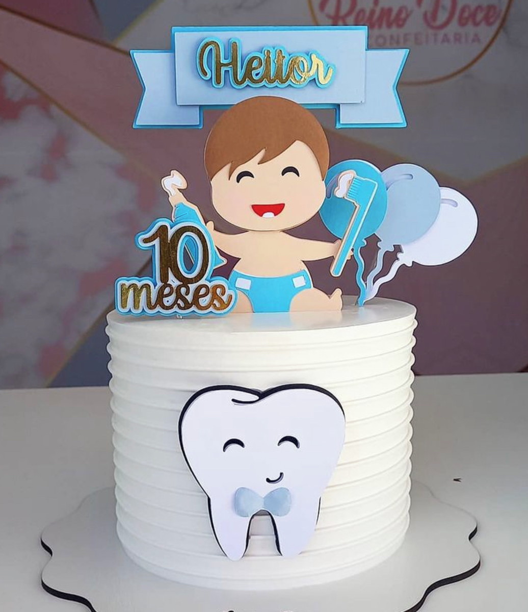 Arquivo de Corte Topo de Bolo - Primeiro Dentinho Menino - Imagem 2