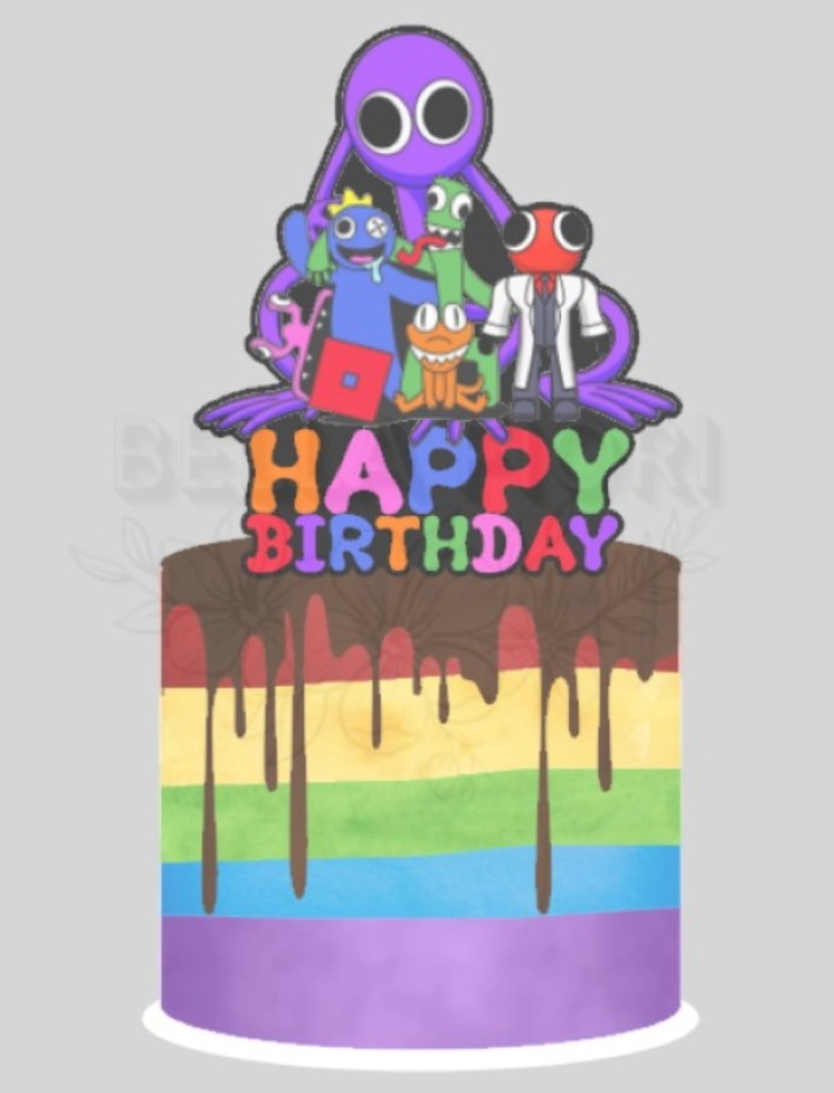 Arquivo de Corte Topo de Bolo Rainbow Friends - Bfiori