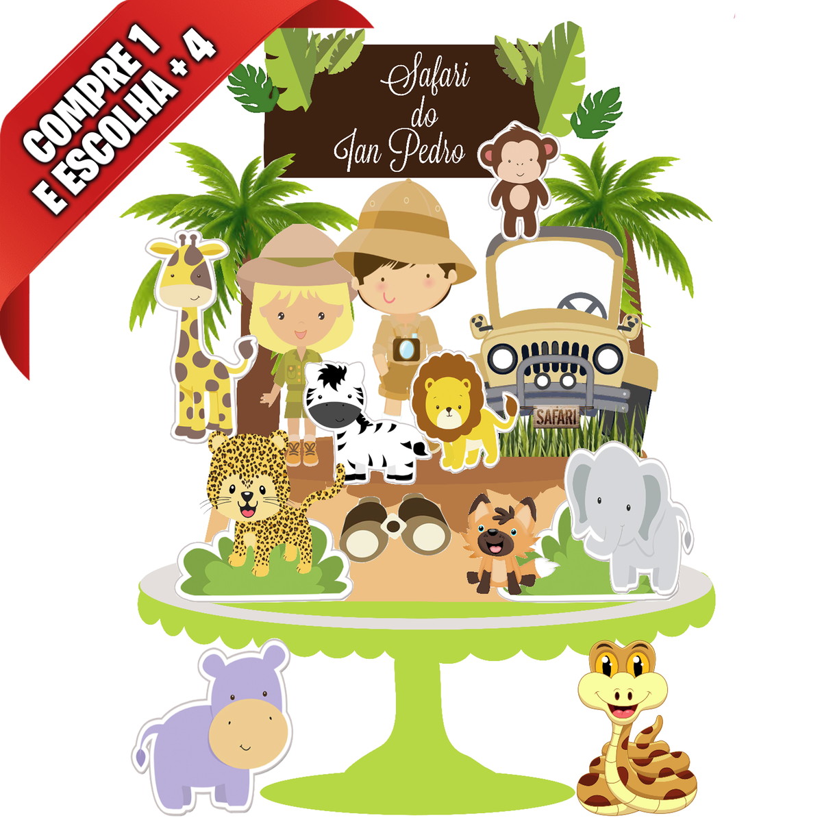 Arquivo de Corte Topo de Bolo Safari Cute