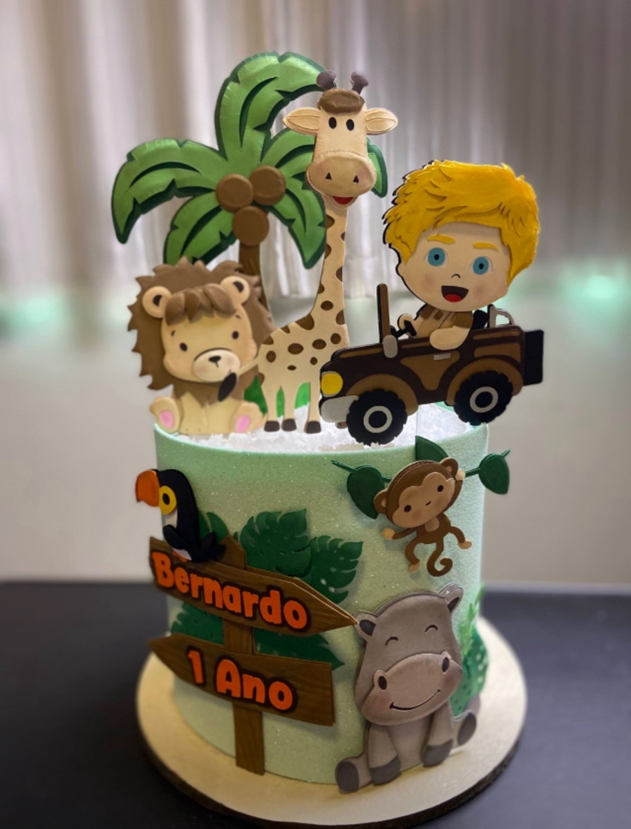 Arquivo de Corte: Topo de Bolo Safari Menino Cute 023