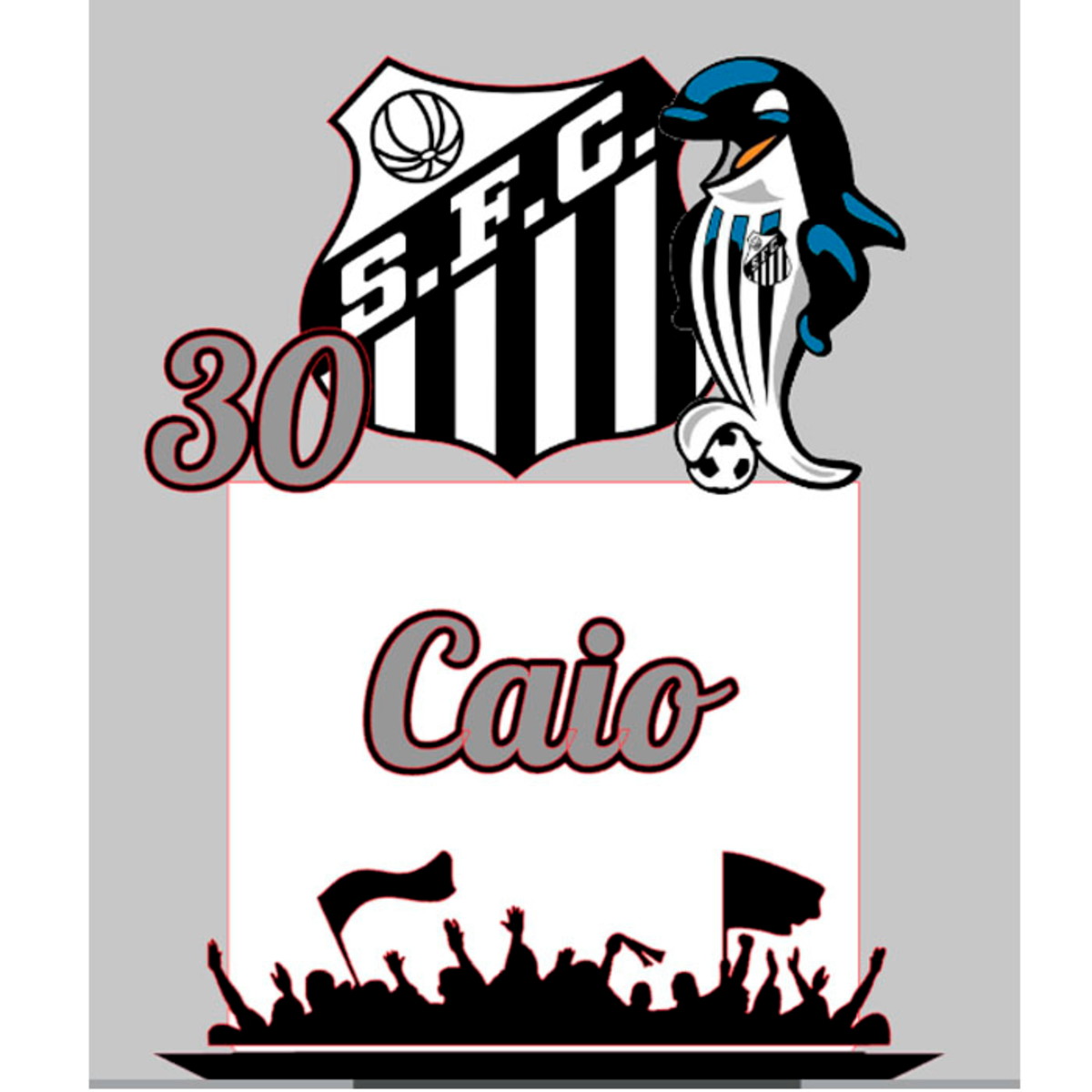 Arquivo de Corte Topo de Bolo Santo.s Futebol+ BRINDE - Imagem 2