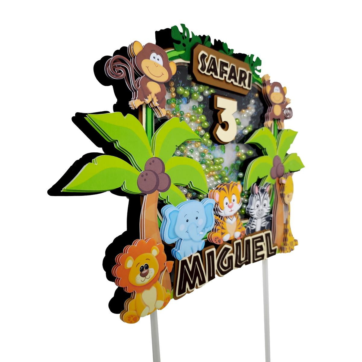 Studio/pdf Arquivo de Corte Topo de Bolo Safari Cute -036 - Imagem 2