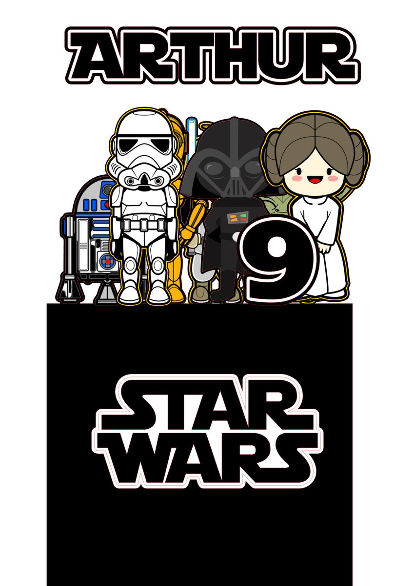 Arquivo de Corte Topo de Bolo Star Wars Cute