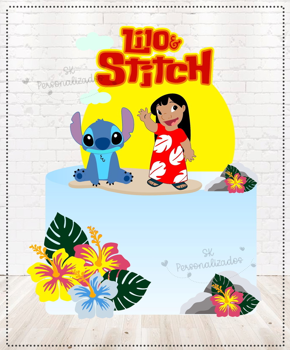 Arquivo de Corte Topo de Bolo Lilo & Stitch em Camadas 894