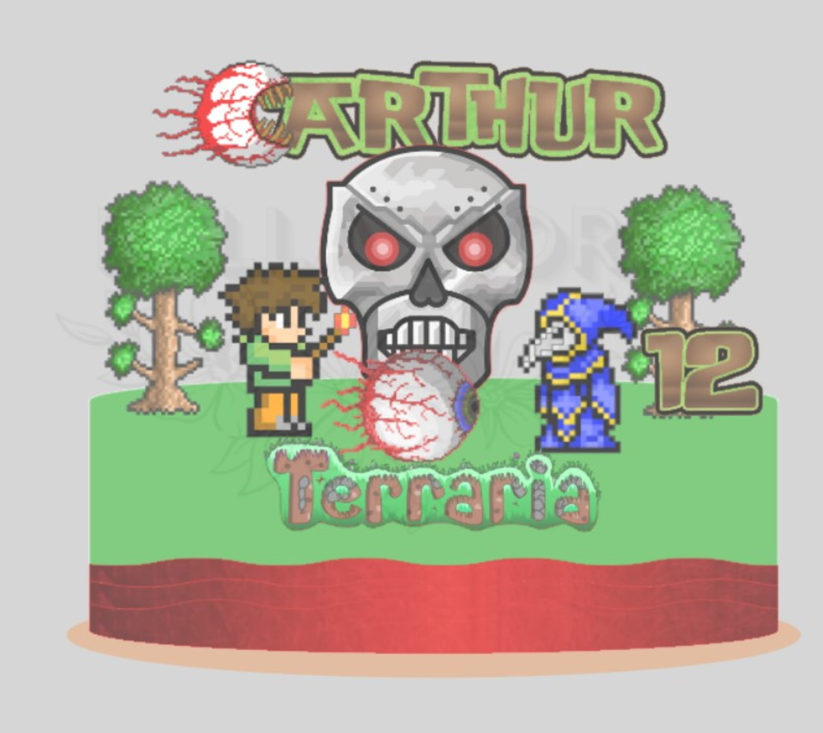 Arquivo de Corte Topo de Bolo Terraria 001 - Bf