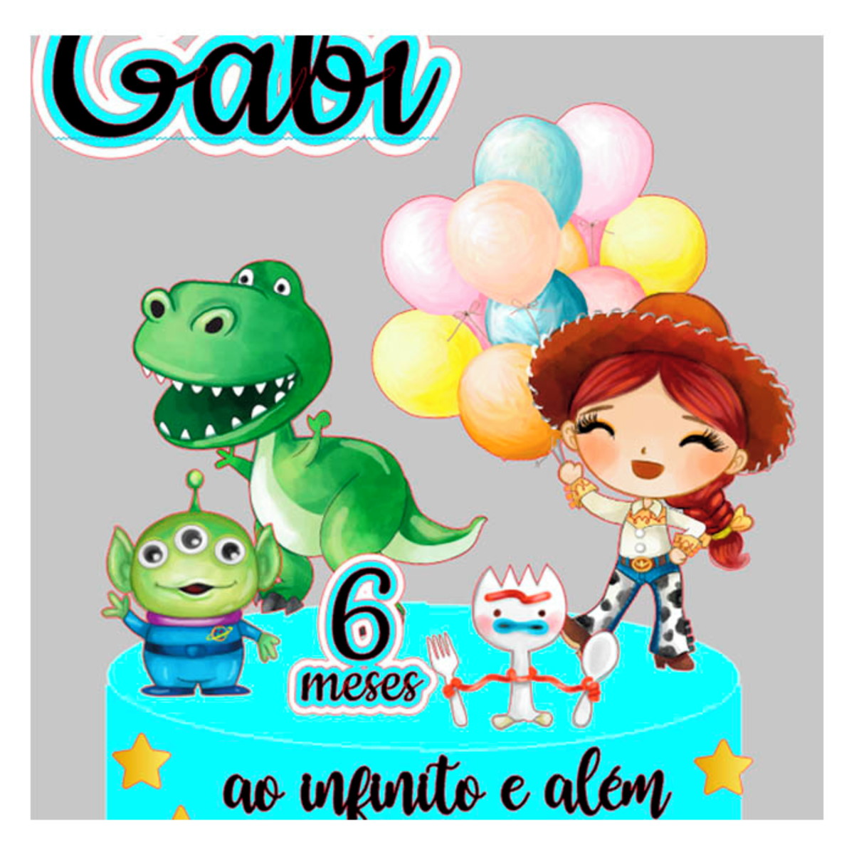 Arquivo de Corte Topo de Bolo Toy Story 4 Cute + Kit Toy 4 - Imagem 3