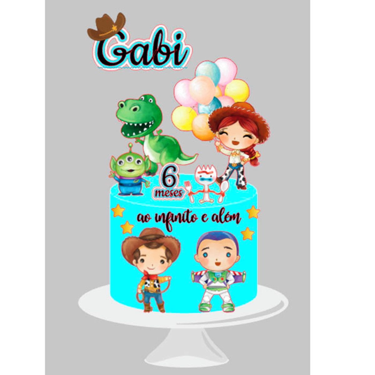 Arquivo de Corte Topo de Bolo Toy Story 4 Cute + Kit Toy 4